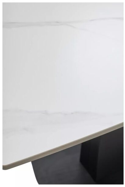 Стол BALDE 120 MATT WHITE MARBLE SOLID CERAMIC / BLACK — фото 8