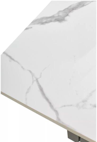 Стол ESTEBIO 160 GLOSS STATUARIO WHITE SOLID CERAMIC / Серый металлик — фото 4