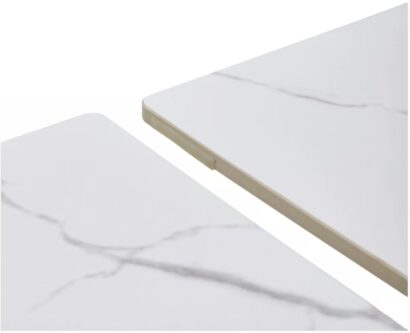 Стол ESTEBIO 160 GLOSS STATUARIO WHITE SOLID CERAMIC / Серый металлик — фото 12