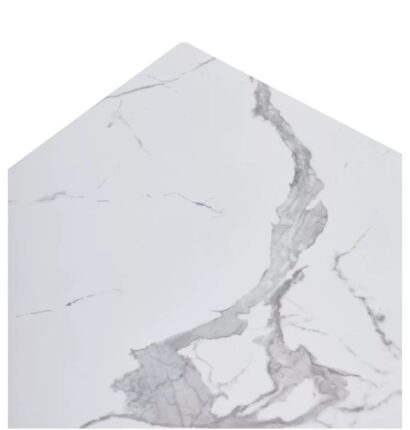 Стол ESTEBIO 160 GLOSS STATUARIO WHITE SOLID CERAMIC / Серый металлик — фото 2