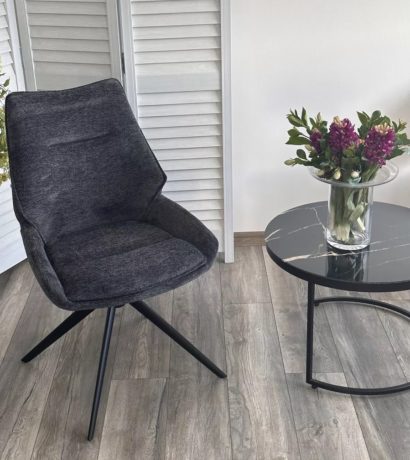 Стул OLAF 360 град. поворот. RAVEN18 Серый, ткань / Черный — фото 2