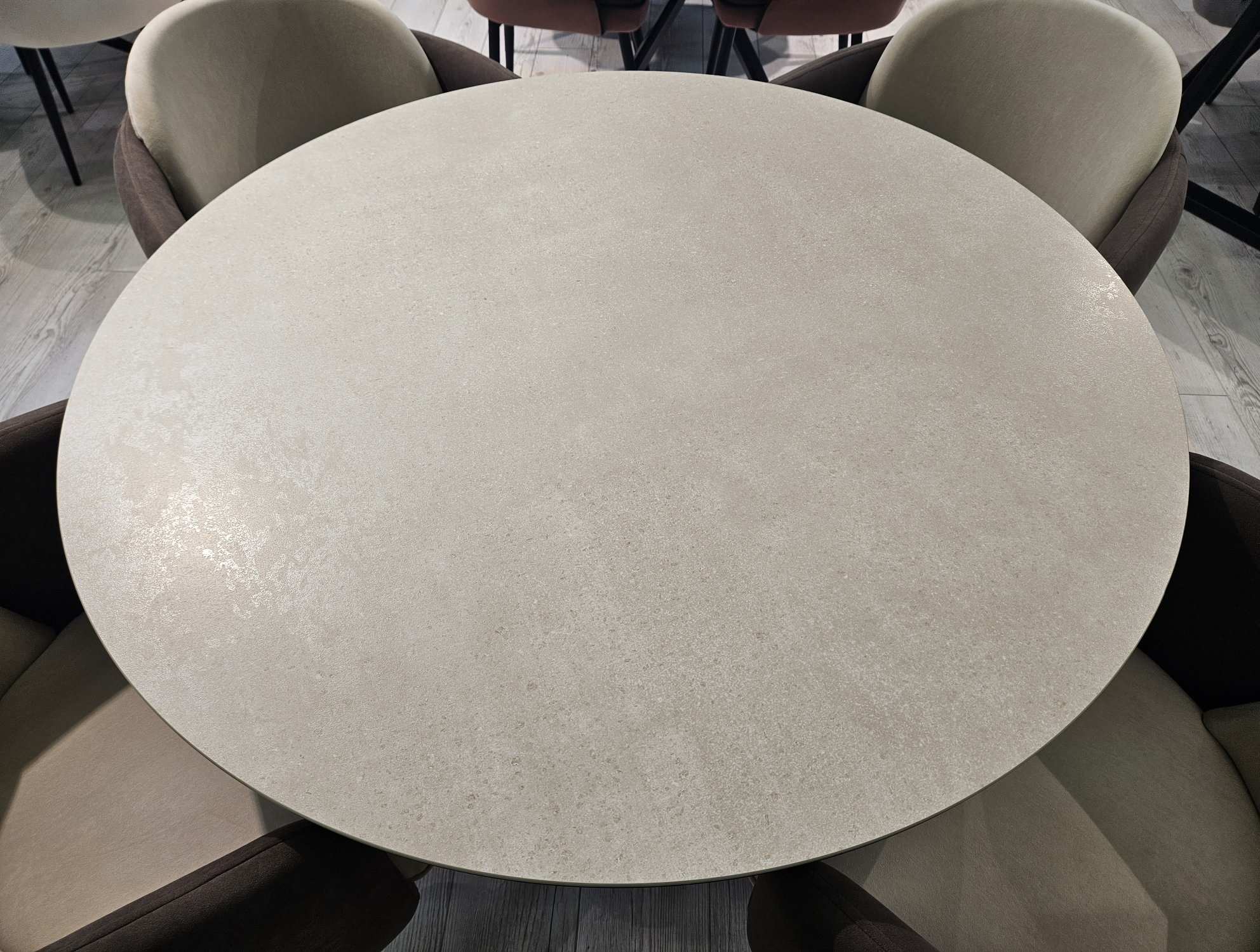 Cтол DikLine AKR120, керамика 120, STONE BEIGE PREMIUM CER/ЧЕРНЫЙ, (2 уп.)
