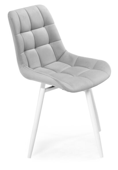 Стул на металлокаркасе Челси крутящийся велюр светло-серый / белый — фото 7
