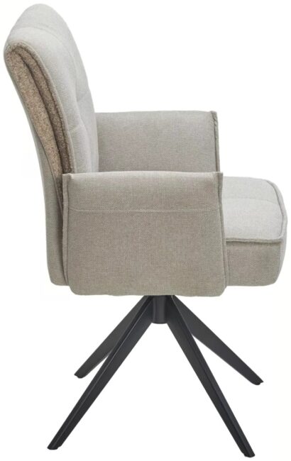 Стул PONCE 360 град. поворот. Brego-31 Бежевый, ткань/ XD841-06 Коричневый, букле/ Черный — фото 2