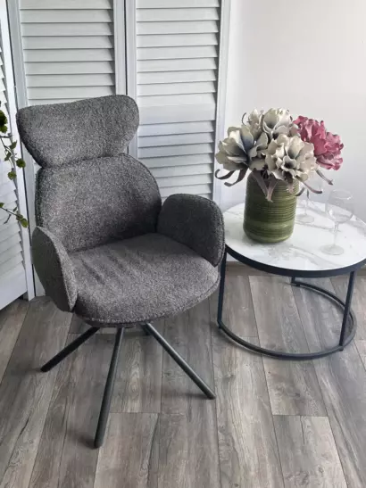 Стул ВАРДИ (VARDY) 360 град.поворот. Темно-серый букле XD841-16 / Серый, ®DISAUR — фото 7