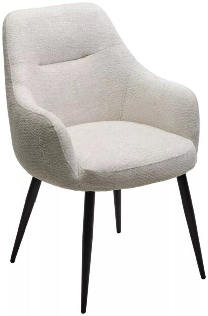Стул СТАМЕН (STAMEN) ткань DAVIS RETRO BLISS 02 светло-бежевый / черный каркас, ®DISAUR — фото 1