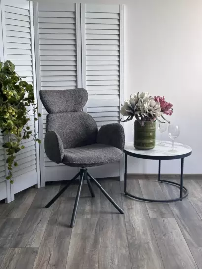 Стул ВАРДИ (VARDY) 360 град.поворот. Темно-серый букле XD841-16 / Серый, ®DISAUR — фото 8