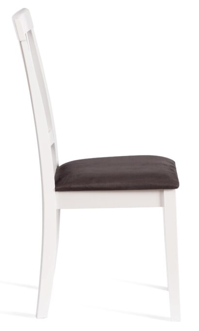Стул Камилла сиденье мягкое (CAMILLE SOFT) дерево гевея, МДФ, 44х54х95, pure white (402) , ткань, серый — фото 6