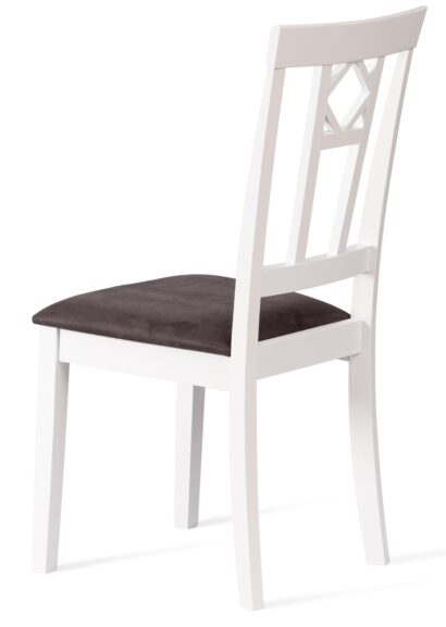 Стул Камилла сиденье мягкое (CAMILLE SOFT) дерево гевея, МДФ, 44х54х95, pure white (402) , ткань, серый — фото 4