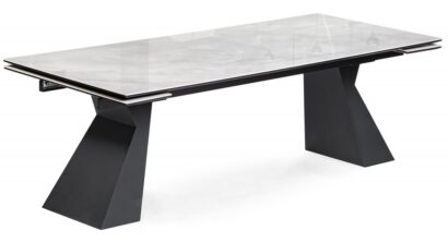 Керамический стол Денхольм 240(290)х100х75 rystal onyx bianco / черный — фото 1