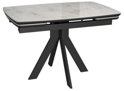 Стол DikLine DKU120 Керамика Italian Grey (глянец серый)/подстолье черное/опоры черные (2 уп.) — фото 1