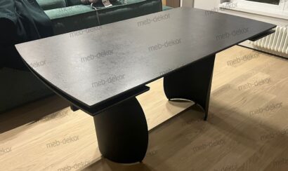 Керамический стол Готланд 160(220)х90х79 ink gray / черный — фото 11