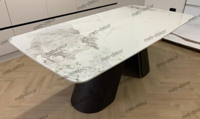 Стол SELTA 200 Белый мрамор CA071, керамика / Дуб/Золотой — фото 11