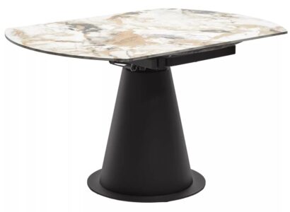 Стол TERAMO 135 GLOSS GRAND JADE SOLID CERAMIC, керамика, поворотн.механизм / Черный каркас, ®DISAUR — фото 1
