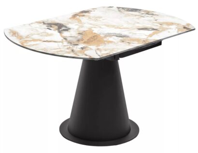 Стол TERAMO 135 GLOSS GRAND JADE SOLID CERAMIC, керамика, поворотн.механизм / Черный каркас, ®DISAUR — фото 10