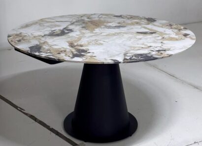 Стол TERAMO 135 GLOSS GRAND JADE SOLID CERAMIC, керамика, поворотн.механизм / Черный каркас, ®DISAUR — фото 4