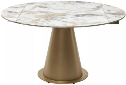 Стол TERAMO 135 GLOSS GRAND JADE SOLID CERAMIC, керамика, поворотн.механизм / Бронзовый, ®DISAUR — фото 8