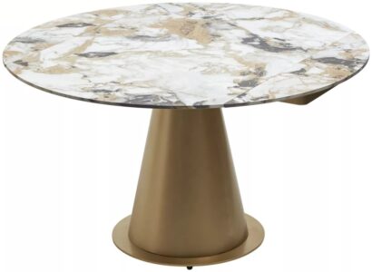 Стол TERAMO 135 GLOSS GRAND JADE SOLID CERAMIC, керамика, поворотн.механизм / Бронзовый, ®DISAUR — фото 11