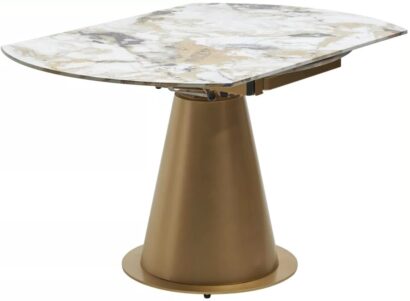 Стол TERAMO 135 GLOSS GRAND JADE SOLID CERAMIC, керамика, поворотн.механизм / Бронзовый, ®DISAUR — фото 1