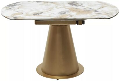 Стол TERAMO 135 GLOSS GRAND JADE SOLID CERAMIC, керамика, поворотн.механизм / Бронзовый, ®DISAUR — фото 5