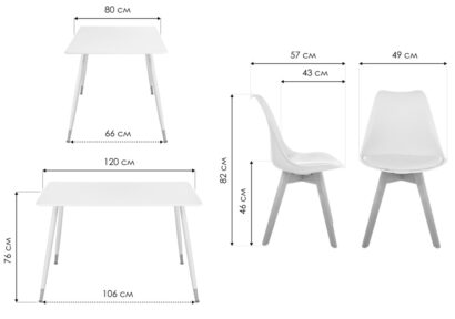 Обеденная группа Акура white / wood (стол и 4 стула) — фото 11