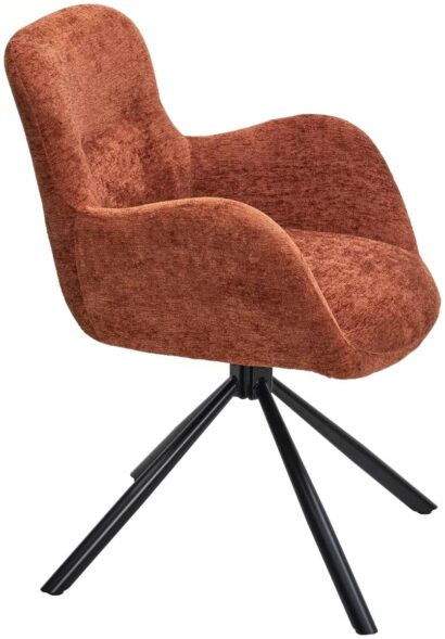 Стул KAROL 180 град. поворот. 3018-09 терракотовый, шенилл/ черный каркас — фото 2