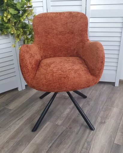 Стул KAROL 180 град. поворот. 3018-09 терракотовый, шенилл/ черный каркас — фото 4