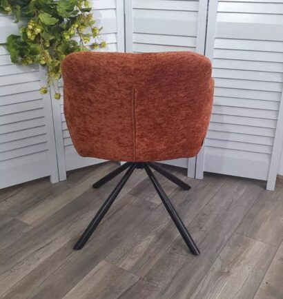 Стул KAROL 180 град. поворот. 3018-09 терракотовый, шенилл/ черный каркас — фото 8