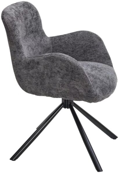 Стул KAROL 180 град. поворот. 3018-19 темно-серый, шенилл/ черный каркас — фото 6