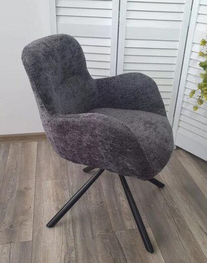 Стул KAROL 180 град. поворот. 3018-19 темно-серый, шенилл/ черный каркас — фото 8
