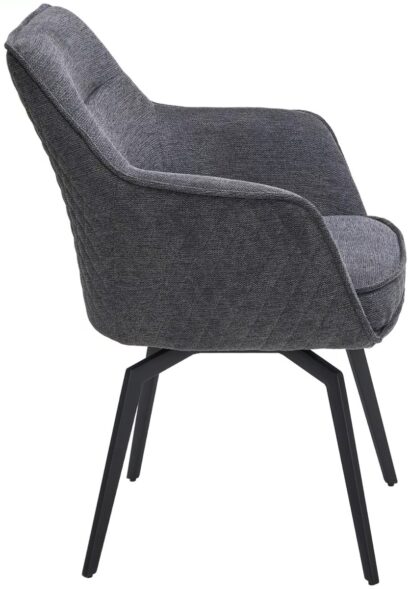 Стул РЕНЛИ (RENLY) 180 град. поворот. цвет Brego-16 Темно-серый, ткань / Черный, ®DISAUR — фото 3