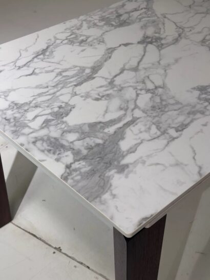 Стол ЭЗМИР (ESMIR) 180 цвет АРАБЕСКАТО (MATTE ARABESCATO SOLID CERAMIC) / ОРЕХ, ®DISAUR — фото 4