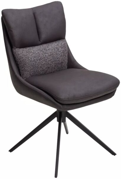 Стул LEROY 360 град. поворот Серый Maison 99# / OTE COBBLE 457 / черный каркас, ®DISAUR — фото 1