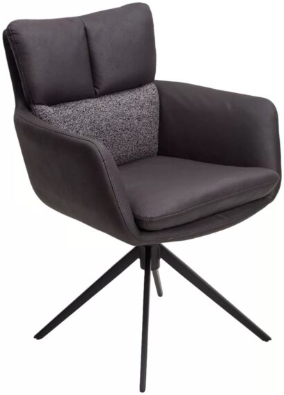 Стул LUIS 360 град. поворот Серый Maison 99# / OTE COBBLE 457 / черный каркас, ®DISAUR — фото 1