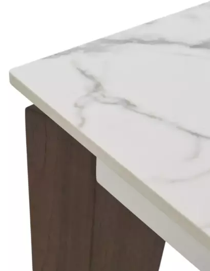 Стол ЭЗМИР (ESMIR) 180 цвет АРАБЕСКАТО (MATTE ARABESCATO SOLID CERAMIC) / ОРЕХ, ®DISAUR — фото 9