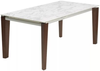 Стол ЭЗМИР (ESMIR) 180 цвет АРАБЕСКАТО (MATTE ARABESCATO SOLID CERAMIC) / ОРЕХ, ®DISAUR — фото 1