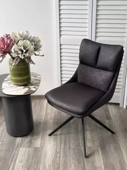 Стул LEROY 360 град. поворот Серый Maison 99# / OTE COBBLE 457 / черный каркас, ®DISAUR — фото 5