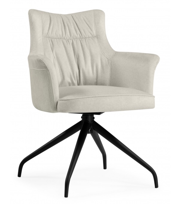 Стул на металлокаркасе Kaser 360 крутящийся ivory / black