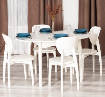 Стул ДИАМАНТ/DIAMANTE жесткое сидение бук, 42 х 42 х 85 см, ivory white — фото 7