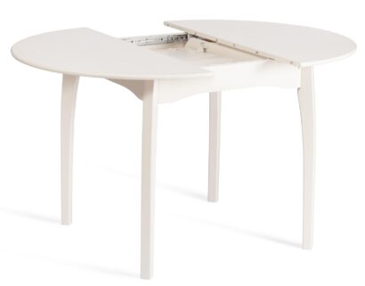 Стол ДИАМАНТ/DIAMANTE круглый бук, мдф, шпон дуба, 100 х 100+30 х 75 см, Ivory white — фото 10