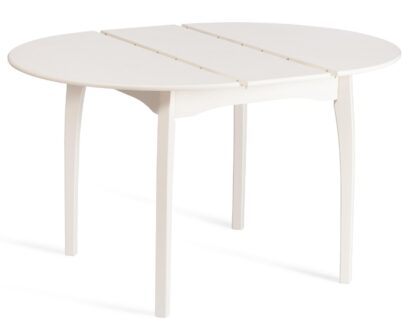 Стол ДИАМАНТ/DIAMANTE круглый бук, мдф, шпон дуба, 100 х 100+30 х 75 см, Ivory white — фото 13
