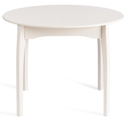 Стол ДИАМАНТ/DIAMANTE круглый бук, мдф, шпон дуба, 100 х 100+30 х 75 см, Ivory white — фото 8