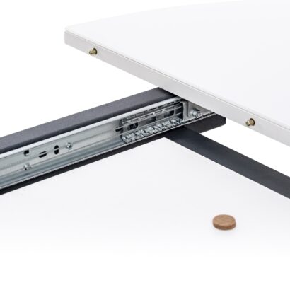 Стол раздвижной Капри со стеклом, Стекло белое/черный — фото 4