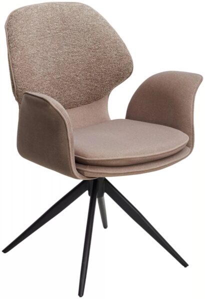 Стул ЛЕННЕ (LENNE) 360 град. поворот., цвет ЛАТТЕ MILAN-430/ MOHAIR-440, ткань/ Черный, ®DISAUR — фото 1