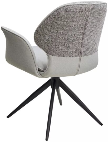 Стул ЛЕННЕ (LENNE) 360 град. поворот., цвет СЕРЫЙ MILAN-450/ MOHAIR-151, ткань/ Черный, ®DISAUR — фото 4
