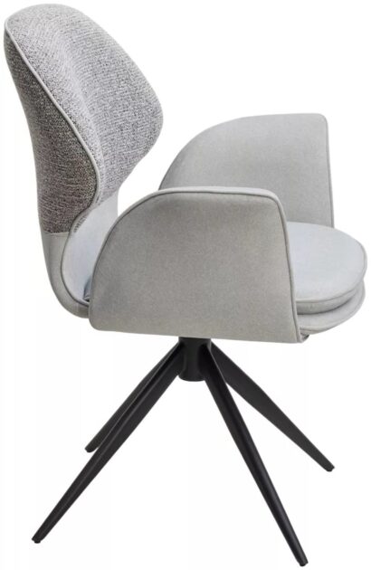 Стул ЛЕННЕ (LENNE) 360 град. поворот., цвет СЕРЫЙ MILAN-450/ MOHAIR-151, ткань/ Черный, ®DISAUR — фото 5