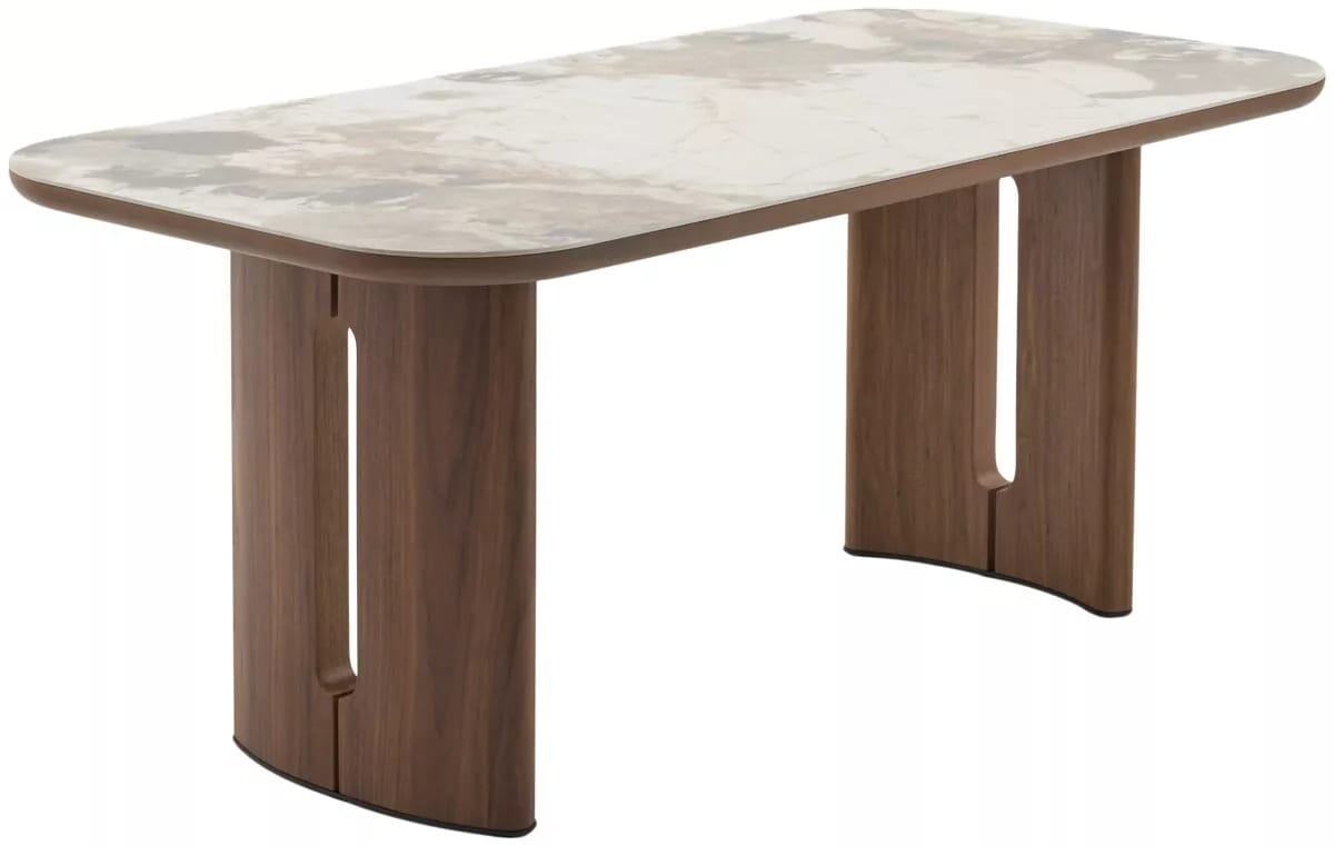 Стол БАРК (BARK) 180 цвет CA035, керамика / Орех (WALNUT), ®DISAUR
