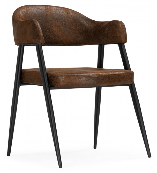 Стул на металлокаркасе Twin brown / black