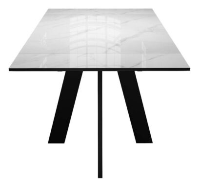 Стол DikLine DKM110 Керамика Carrara Gloss (мрамор глянец белый)/подстолье черное/опоры черные — фото 8