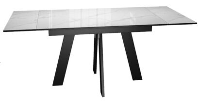 Стол DikLine DKM110 Керамика Carrara Gloss (мрамор глянец белый)/подстолье черное/опоры черные — фото 2